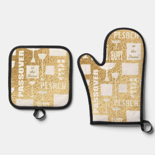 Passover Seder Oven Mitt & Pot Holder Set