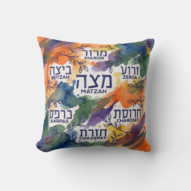Passover Seder Plate Leaning Pillow for Seder (Front)