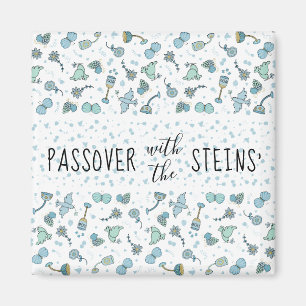 Passover Square Magnet Whimsical Seder Time