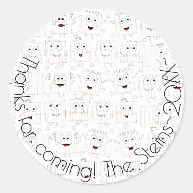 Passover Sticker Circle "Matzah Peeps" (Front)
