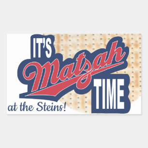 Passover Sticker Rectangle "It's Matzah Time"