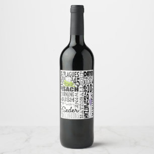Passover Wine Bottle Label Pesach Seder Words