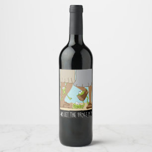 Passover Wine Bottle Label Who let the frogs out?