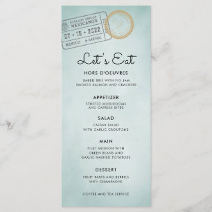 Passport Cancellation Stamps   Destination Wedding Menu