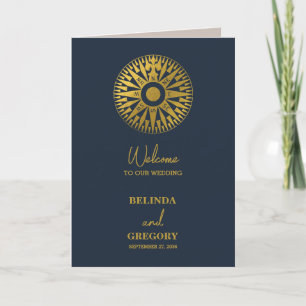 Passport Compass Wedding Order of Service Programme