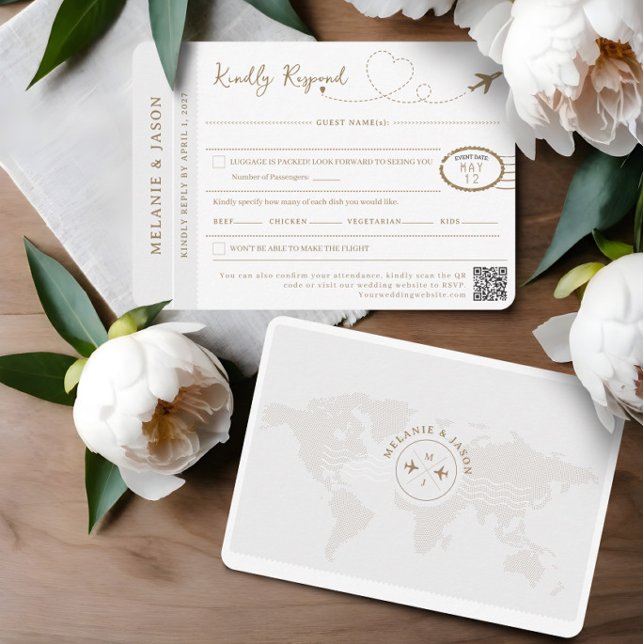 Passport Destination Wedding Travel Theme RSVP Card (Passport Destination Wedding Travel Theme RSVP)
