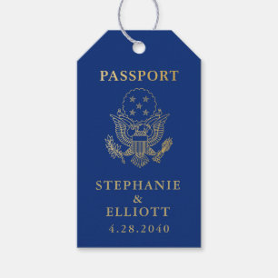Passport Eagle Emblem Travel Theme Favour Tag