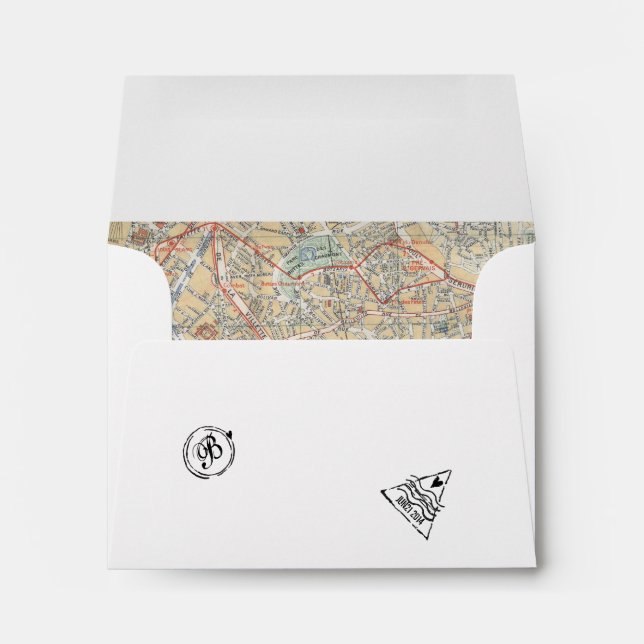 Passport Envelope with Stamps & Map (Back (Bottom))