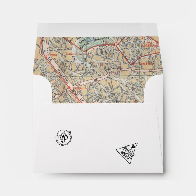 Passport Envelope with Stamps & Map (Back (Bottom))