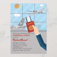 Passport in Hand Farewell Party Invitation