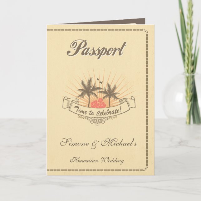 Passport Invitation or Save-the-Date - Beach (Front)