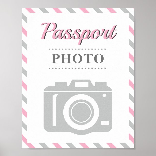 Passport Photo Booth Aeroplane Travel Party Theme Poster (Front)