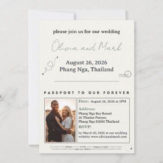 Passport RSVP Card – Sage & Beige | Rustic