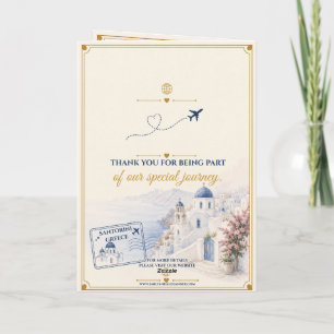 Passport RSVP Card Santorini Wedding