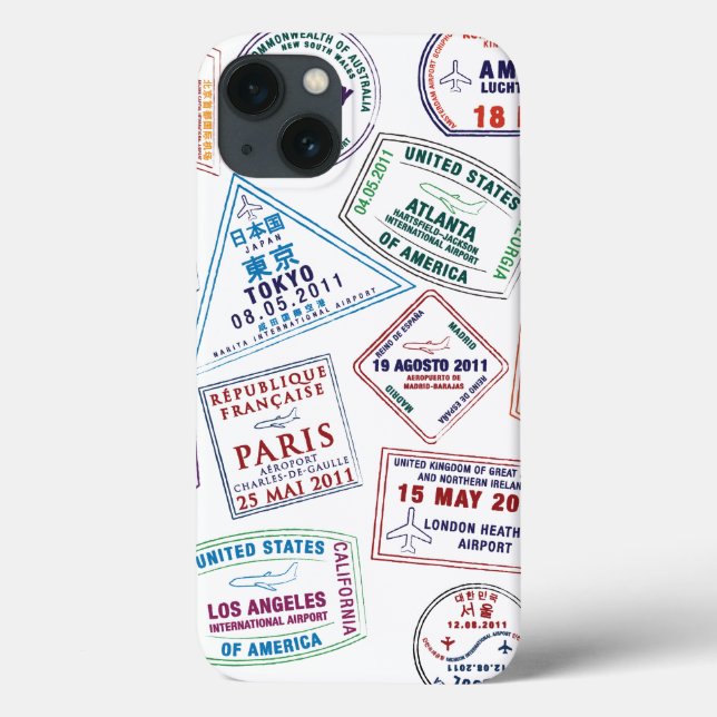 Passport Stamp Pattern Print Case-Mate iPhone Case (Back)