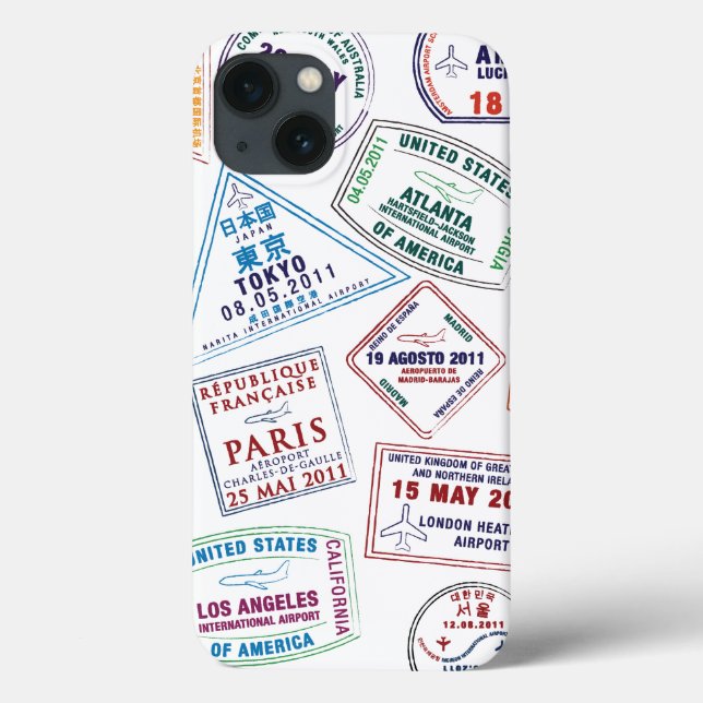 Passport Stamp Pattern Print Case-Mate iPhone Case (Back)
