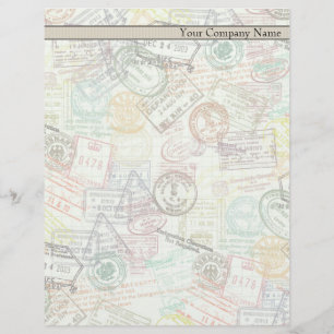 Passport Stamp Print Letterhead