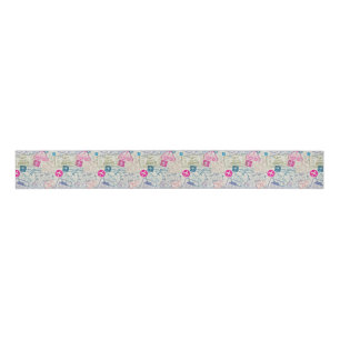 Passport Stamp Travel Themed Ribbon Grosgrain Ribbon
