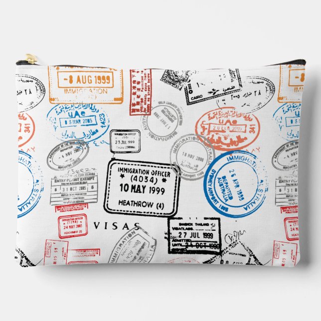 Passport Stamps Design Accessory Bag (Front)