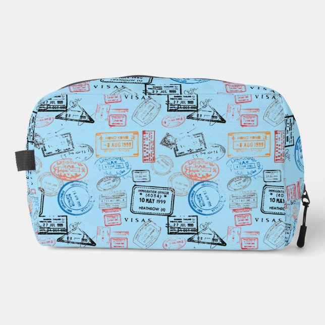 Passport Stamps Design Dopp Kit Toiletry Bag (Front)