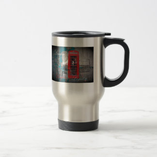 passport stamps London Red Telephone Booth Travel Mug