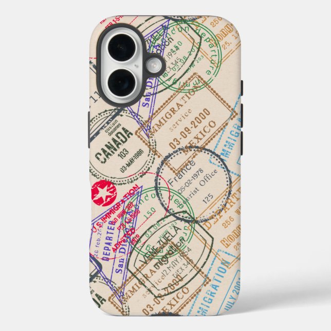 Passport Stamps Travel Case-Mate iPhone Case (Back)