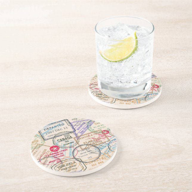 Passport Stamps Travel Coaster (Side)