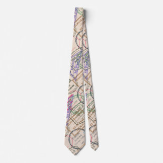 Passport Stamps Travel Tie