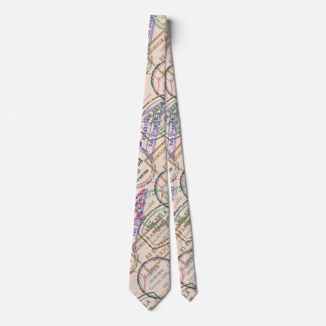 Passport Stamps Travel Tie (Front)