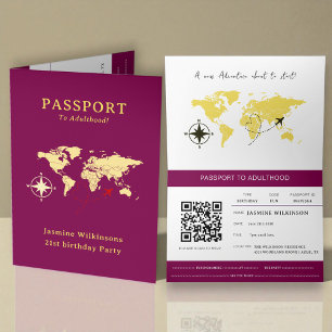 Passport to Adulthood girls 21st birthday Announcement