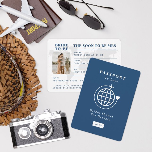 Passport to Love Travel Theme Bridal Shower Invitation (Creator Uploaded)