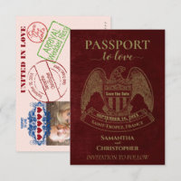 Passport to Love Whimsical Destination Wedding Red