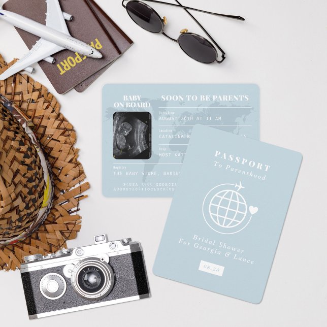 Passport to Parenthood Travel Theme Baby Shower Invitation (Creator Uploaded)