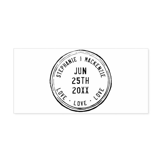 Passport Travel Custom Personalised Names Wedding  Rubber Stamp (Imprint)