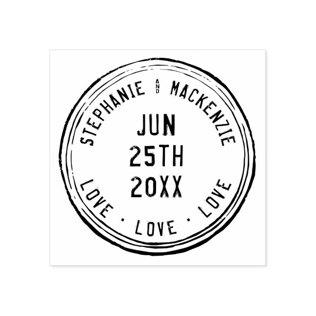 Passport Travel Custom Personalised Names Wedding Rubber Stamp (Imprint)