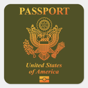 PASSPORT(USA) SQUARE STICKER