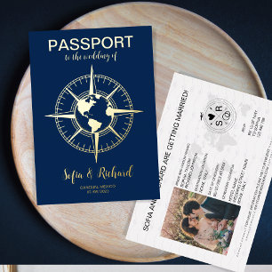 Passport Wedding Destination Compass World Ma