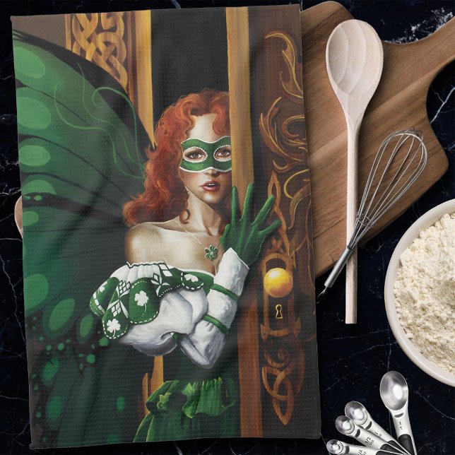 Password Fairy Green Celtic Tea Towel (Creator Uploaded)