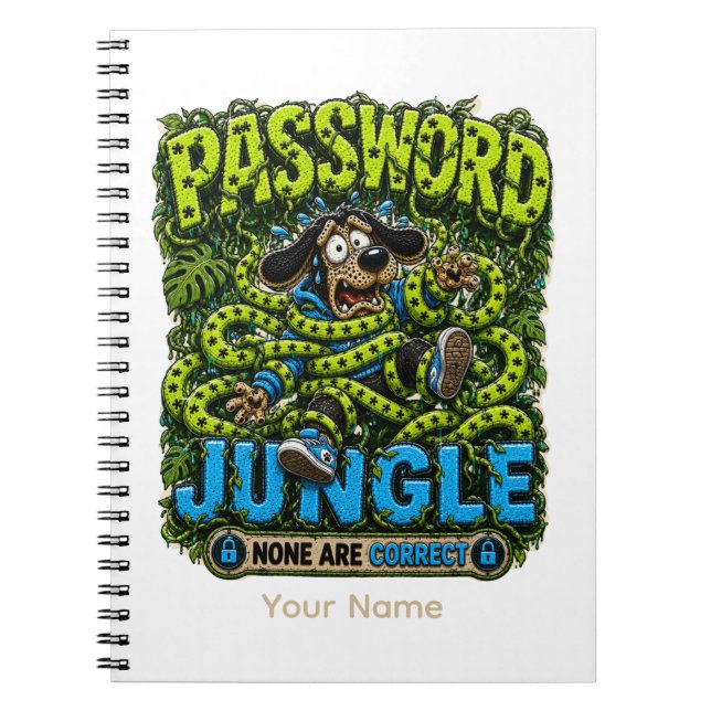 Password Jungle Personalised Funny IT Office  Notebook (Front)