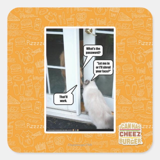 Password Please Square Sticker (Front)