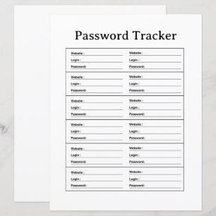 PASSWORD TRACKER TEMPLATE