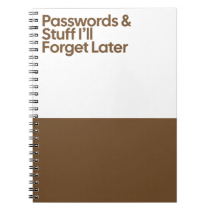 Passwords Funny Memory Notebook