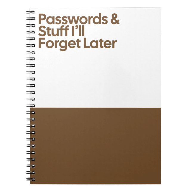 Passwords Funny Memory Notebook (Front)