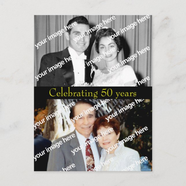 Past and Present Golden Anniversary postcard (Front)