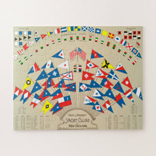 Past and Present Yacht Clubs of New England 1887 ~ Jigsaw Puzzle