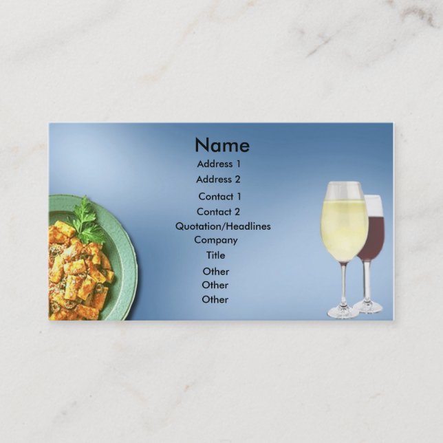 Past and Wine Business Card (Front)