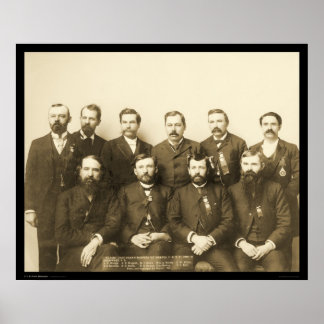 Past Grand Masters Dakota IOOF SD 1890 Poster