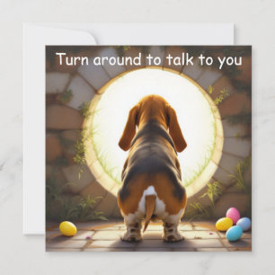Past hound dog - Easter Holiday Card