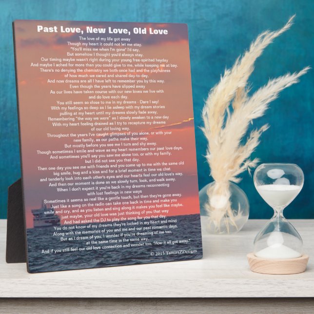 Past Love New Love Old Love Poem Ocean Ship Plaque (Side)