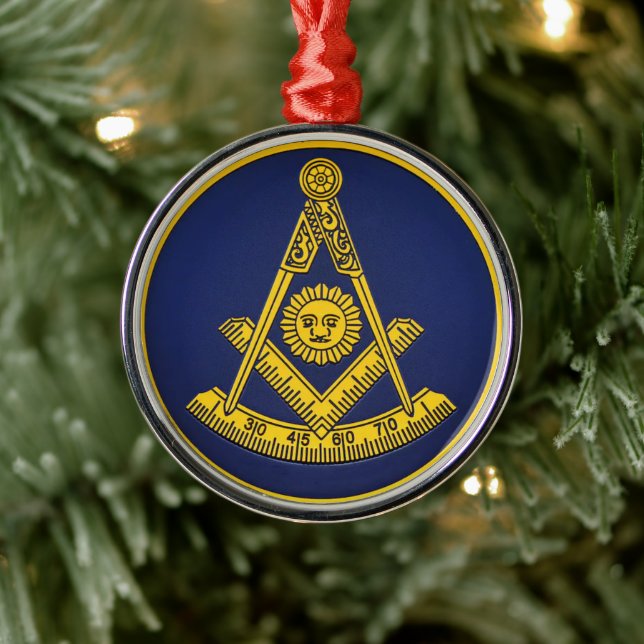 Past Master Freemason Square and Compass Masonic  Metal Tree Decoration (Tree)
